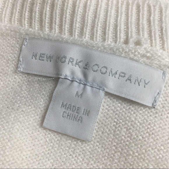 New York & Company “Sparkle” Sweater Off White Med - Picture 4 of 5